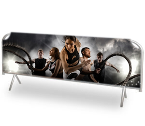 Tapahtuma-aitabanneri Yleisöaitahuppu Frontlight 250 x 160 cm-printtitehdas fi